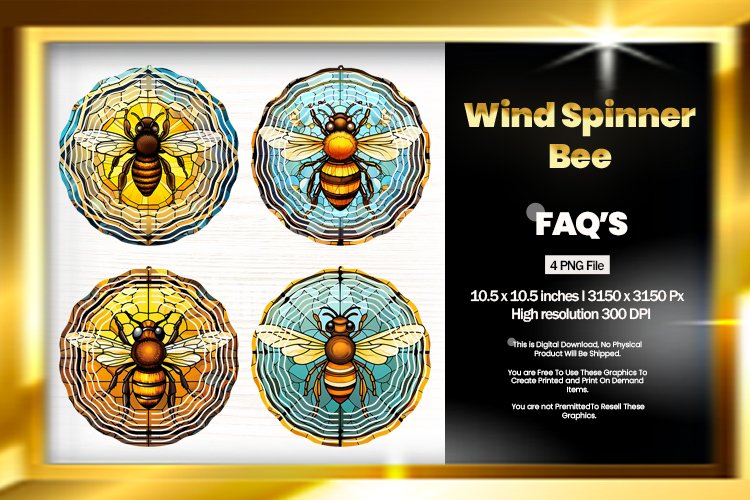 Bee Wind Spinner Sublimation - 04 Variations example image 1