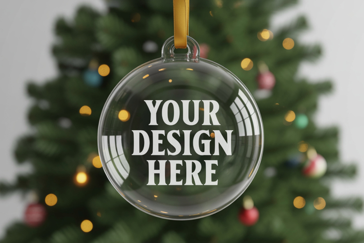 Acrylic Christmas Ornament Mockups , acrylic blank mockup