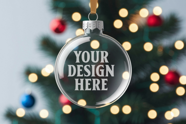 Acrylic Christmas Ornament Mockup , christmas ornament mocku