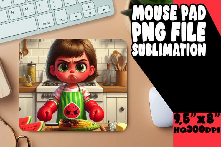 Sweet Mouse Pad Sublimation Ideas, Girl Grumpy