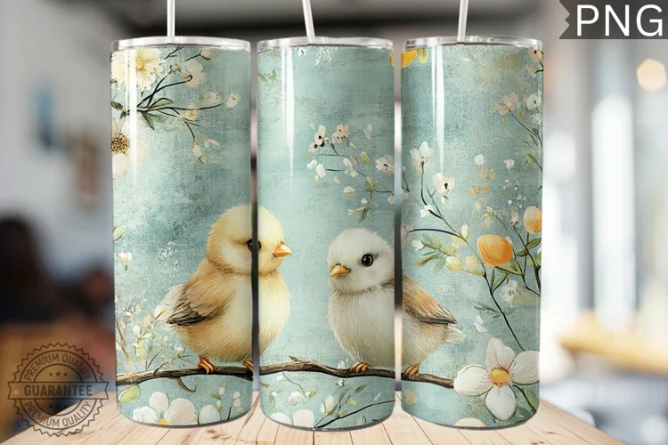 Spring Easter Tumbler Wrap - High Quality 300 Dpi