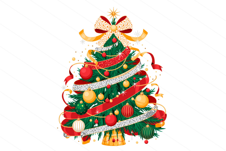 Vintage Christmas Tree PNG, Xmas Png
