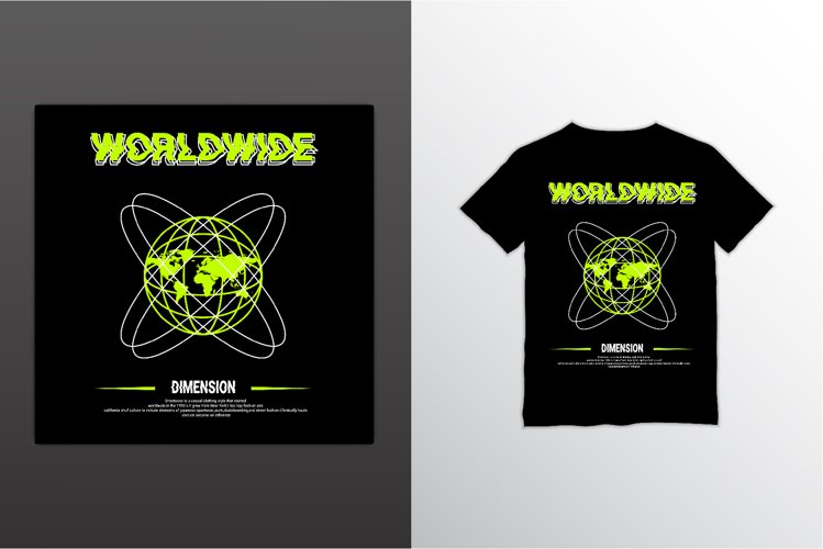 Worldwide writing design, suitable for screen printing