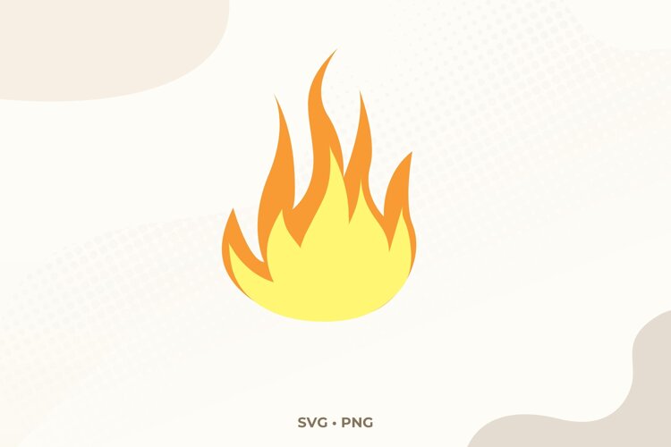 Fire Flame SVG & PNG, Campfire Bonfire Clipart Cut File example image 1