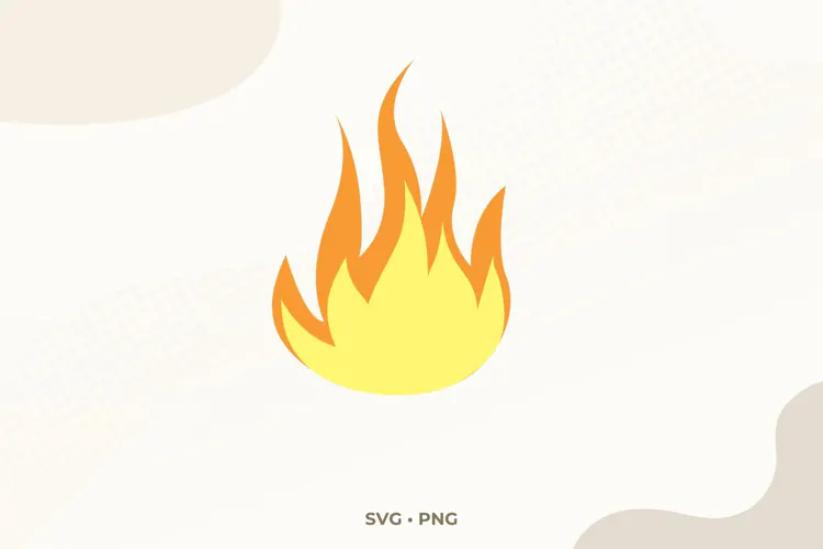 Fire Flame SVG & PNG, Campfire Bonfire Clipart Cut File