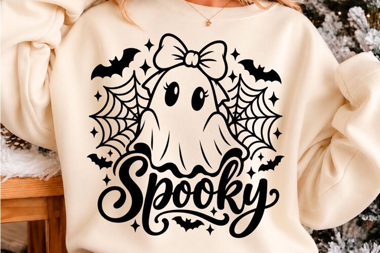 Spooky Cute Ghost Halloween Png Halloween T-shirt d example image 1