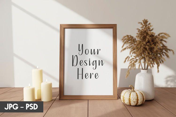 Rustic Home Frame Mockup PSD