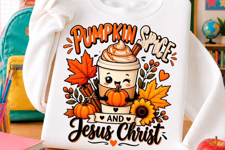 Cute pumpkin spice coffee autumn typography t shirt