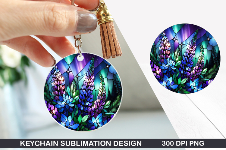 Flower Keychain Sublimation - Winter Keychain PNG Design