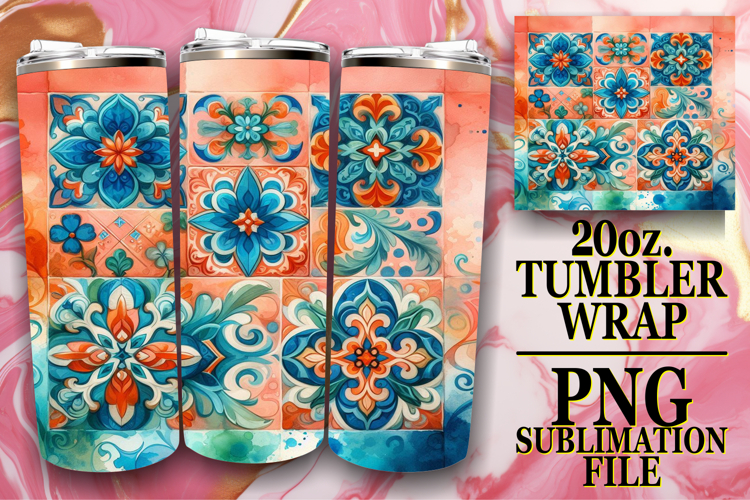 Heartfelt Moments 20oz tumbler wrap, Watercolor Pattern