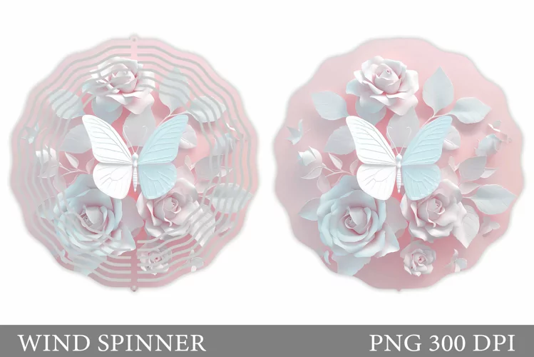 Butterfly Wind Spinner. Flowers Wind Spinner Sublimation