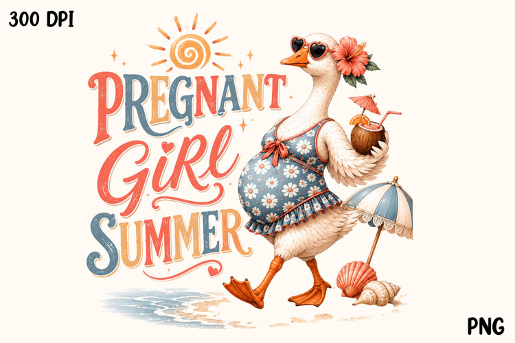 Pregnant Girl Summer Beach Mom To Be PNG