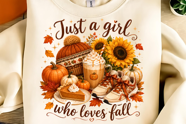 Just A Girl Who Loves Fall PNG, Trendy Fall PNG, Autumn PNG