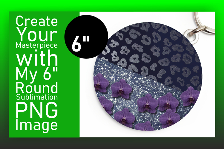 Vibrant Round Design Coaster Artwork , Leopard Print