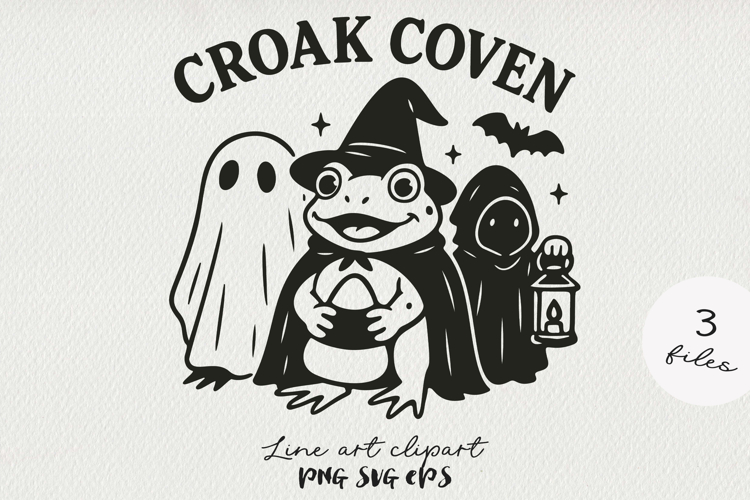 Halloween Witch Frog SVG PNG. Cute Spooky Frog Clipart.
