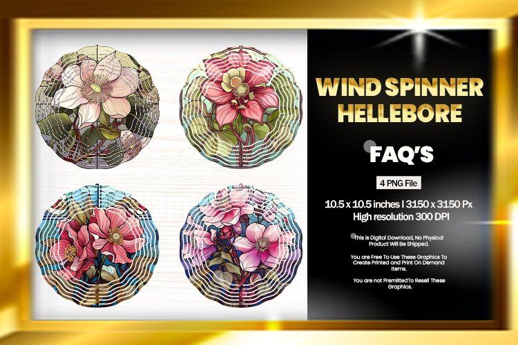 Hellebore Wind Spinner Sublimation - 04 Variations example image 1
