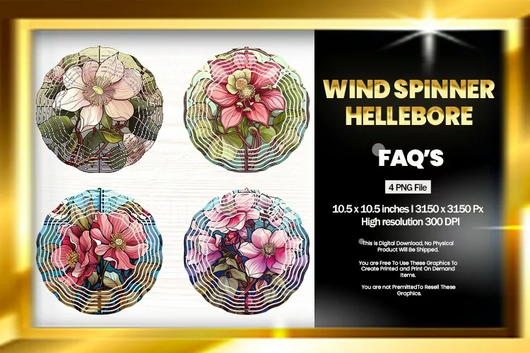Hellebore Wind Spinner Sublimation - 04 Variations