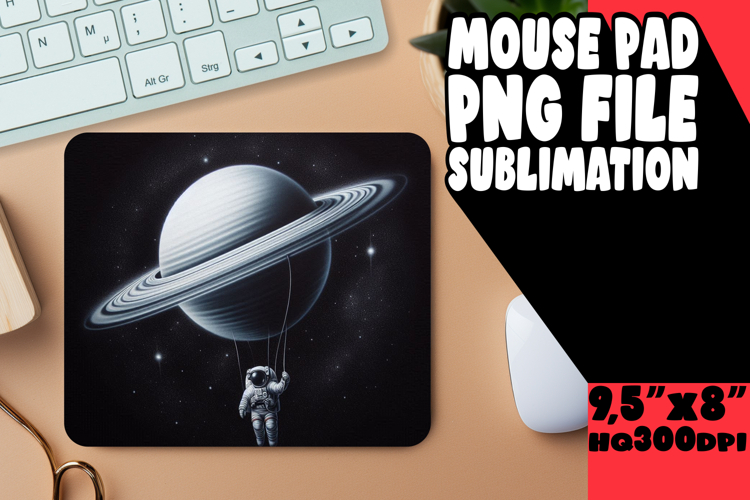 VIBRANT MOUSE PAD SUBLIMATION PNG, Astronaut