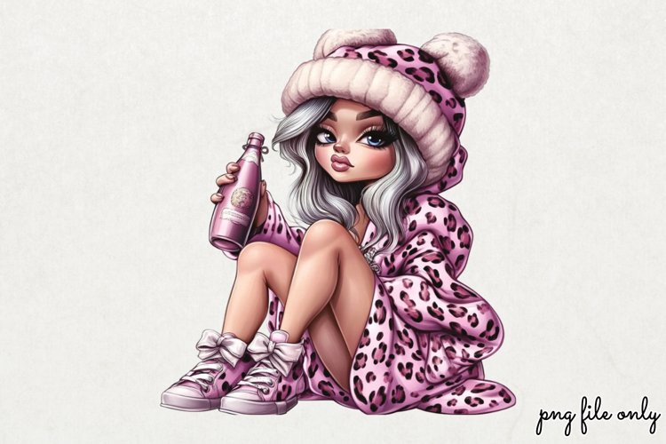 Pink leopard girl for Happy Clipart PNG