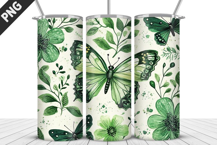 Flower Butterfly 20 oz Tumbler Design|Butterfly Tumbler Wrap