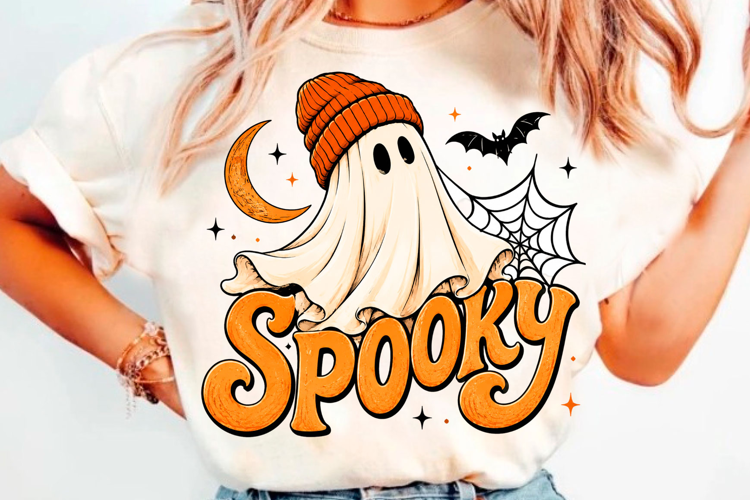 Cute spooky ghost Halloween pumpkin t shirt design