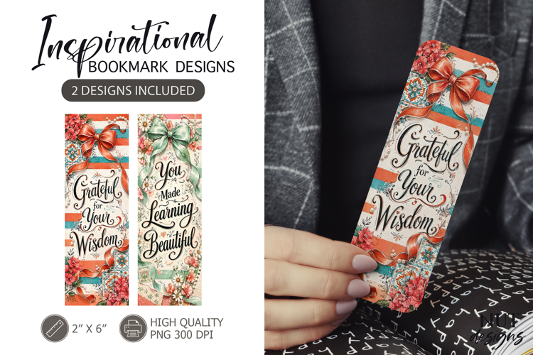 Grateful Teacher Floral Bookmarks teacher appreciation