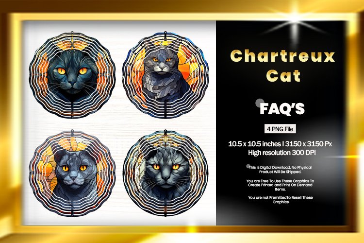 Chartreux Cat Wind Spinner Sublimation - 04 Variations example image 1