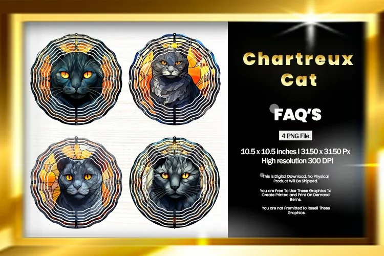Chartreux Cat Wind Spinner Sublimation - 04 Variations