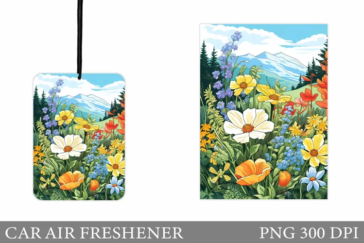 Flowers Car Air Freshener. Car Air Freshener Sublimation