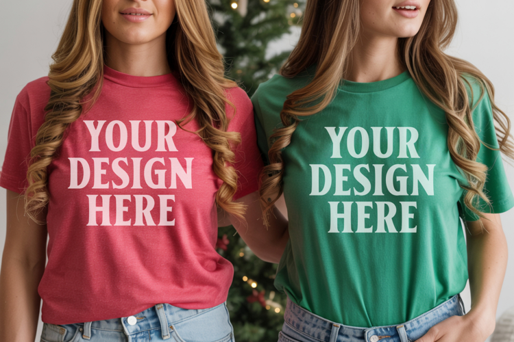 Bella Canvas 3001 Christmas Couple Mockup ,3001 Couple Mock