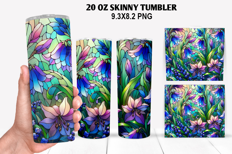 Flower Skinny Tumbler 20oz Wrap Design, Spring Tumbler Wrap