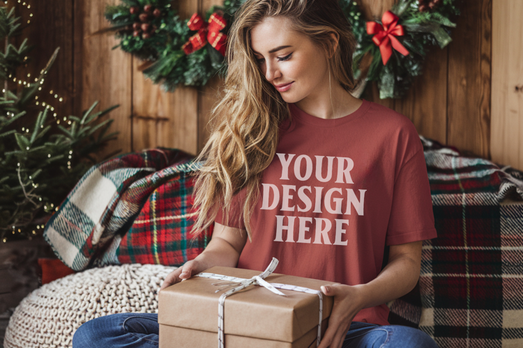 Brick Christmas Comfort Colors 1717 T-shirt Mockup