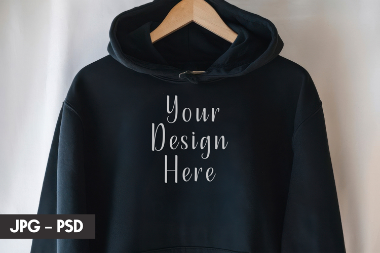 Black Hoodie psd jpeg mockup
