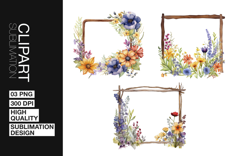 Floral Frame Art Clipart PNG