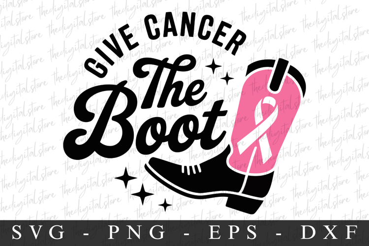 Pink Ribbon Give CAncer | Breast Cancer SVG | Pink Ribbon