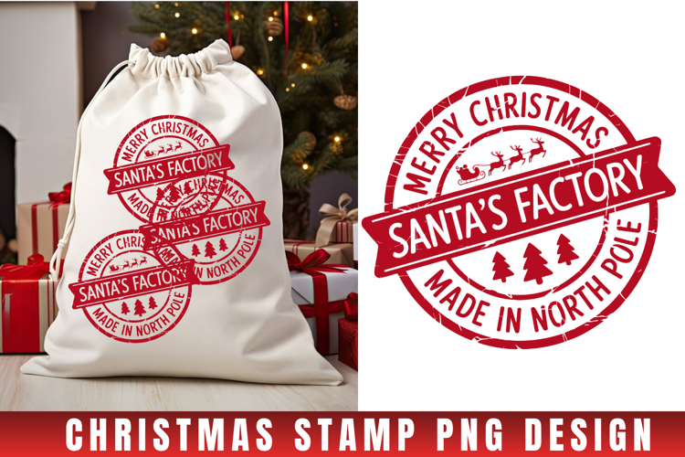 Christmas Stamp Clipart, Christmas Retro sublimation PNG