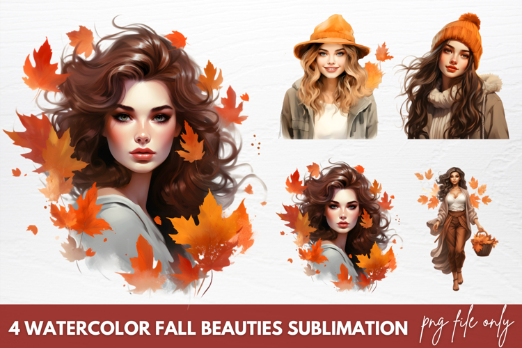 Watercolor Fall Beauties Sublimation Clipart