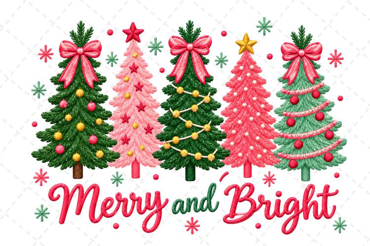 Merry and Bright PNG, Preppy Merry Coquette Christmas PNG example image 1