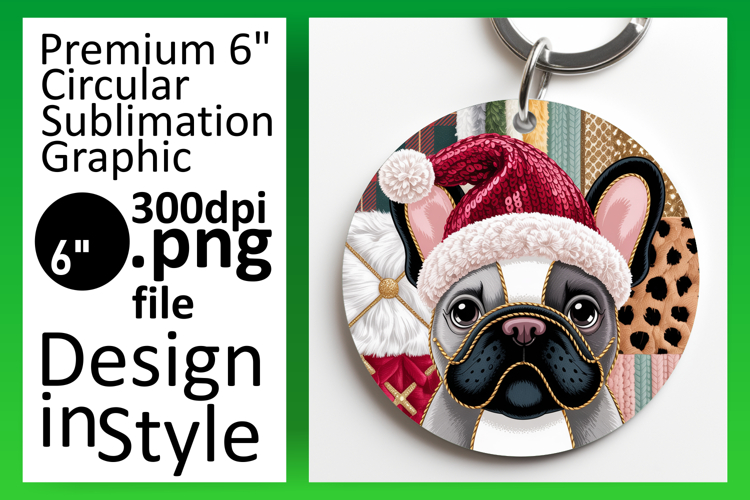 Gorgeous Circle Design Sublimation Template , Holiday Pets