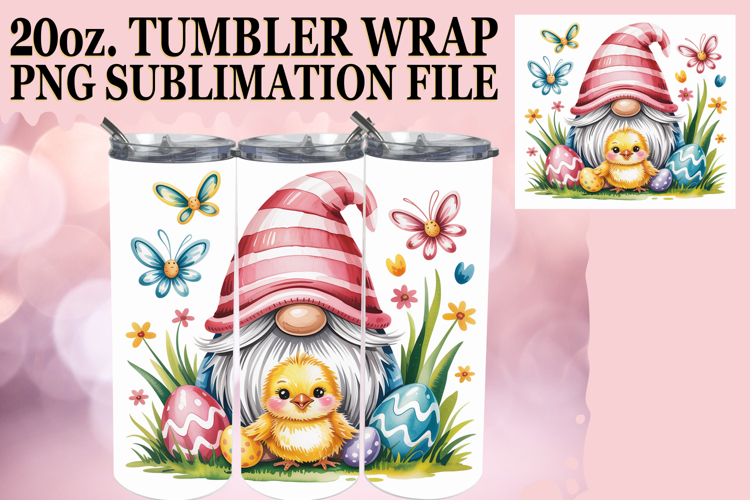 Vibrant Joy 20oz tumbler wrap, Easter Gnomes example image 1