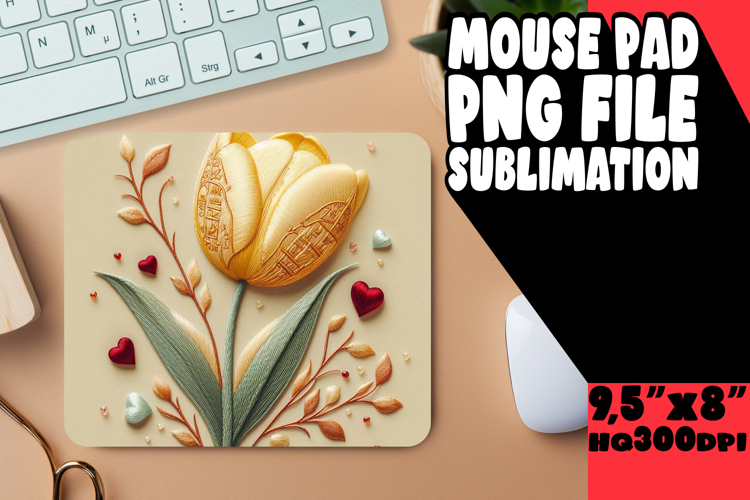 Luminous Desk Mat PNG Style, 3D Flower