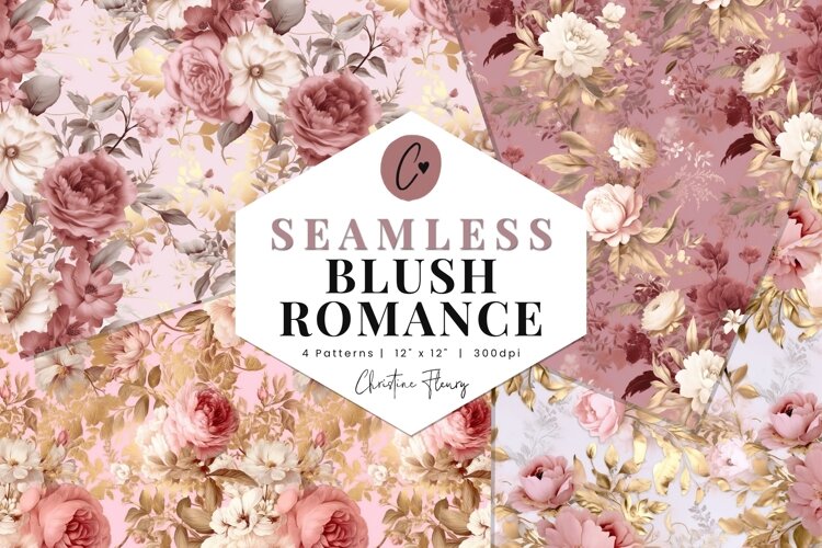 4 Seamless Blush Romance Digital Paper example image 1
