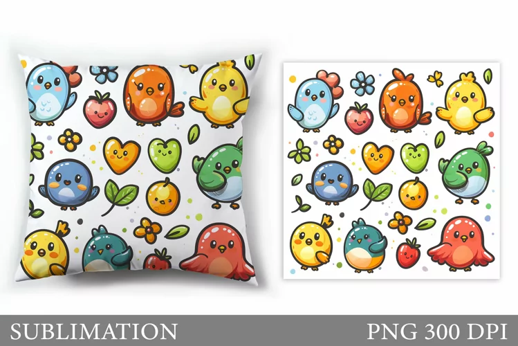 Cute Birds Sublimation. Cute Bird Pillow Sublimation
