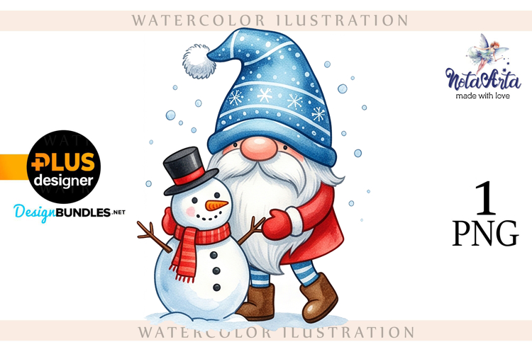 Watercolor Christmas gnomes, Christmas Gnomes