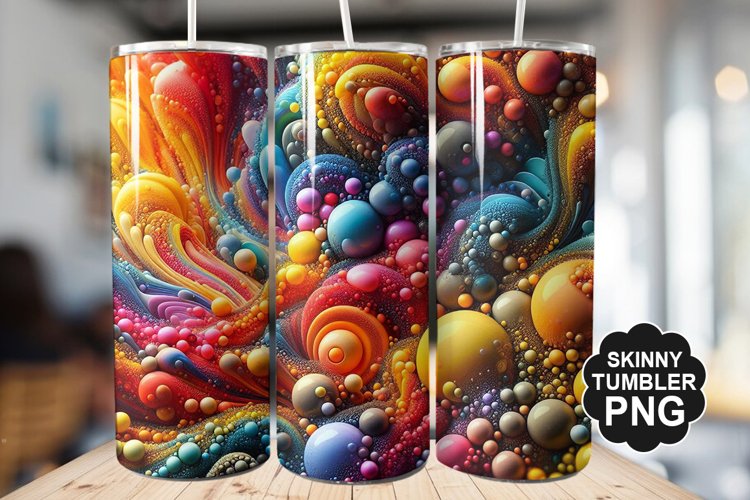 Colored Water Drops Tumbler Warp - Tumbler PNG Design