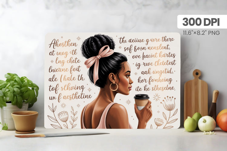 Afro Girl/Woman Melanin braided hair Cutting Board PNG Desig