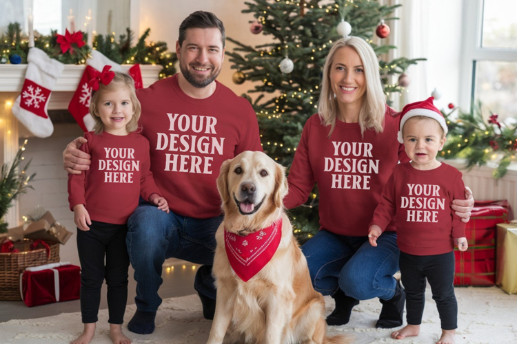 Christmas Family Group Tshirt Mockups