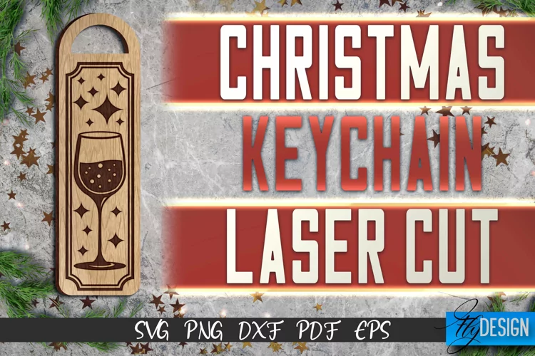 Christmas Keychain Laser Cut | Christmas Design | CNC File