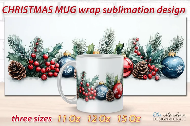 Christmas Mug Sublimation Template| Mug Wrap Cricut designs