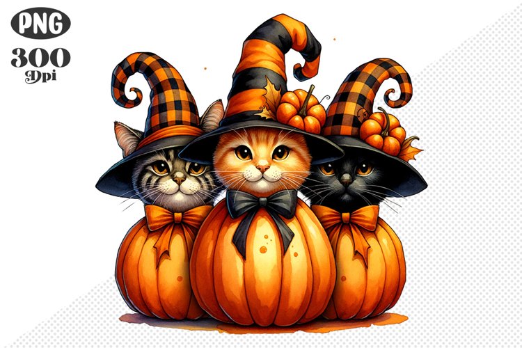 Halloween Cat And Pumpkin Sublimation - Clipart PNG Design